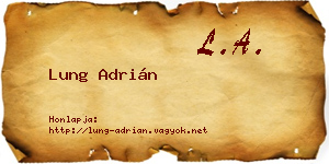 Lung Adrián névjegykártya